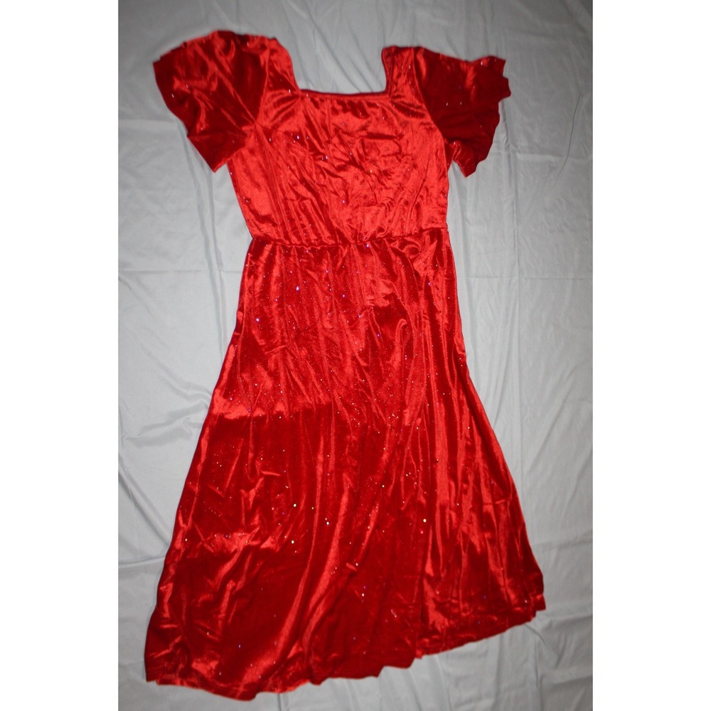 Women's red sparkly dress long velvet dress EU size 2XL US size 16 XL